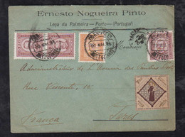 Portugal 1895 Cover PORTO To PARIS With St Antoniene Cinderella - Covers & Documents