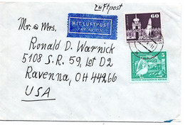 56815 - DDR - 1976 - 60Pfg. Gr. Bauten MiF A LpBf PLAUEN -> Ravenna, OH (USA) - Storia Postale