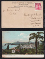 Portugal FUNCHAL 1910 Picture Postcard MADEIRA To PASADENA USA - Funchal