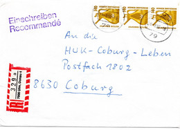 56816 - Bund - 1990 - 3@140Pfg. SWK A R-Bf ULM -> Coburg - Storia Postale