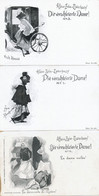 Affaire Zola Estherazy Dreyfus Judaica 3 Cartes Avant 1903 Dame Voilée , Rendez Vous  Taxi Fiacre - Other & Unclassified