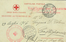 93228  - ITALY - Postal HISTORY - FELDPOST  - RED CROSS Motorized Section 1916 - Rode Kruis