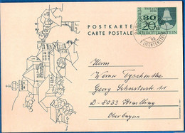 1973  Liechtenstein Postkarte  P 74, Aus BALZERS, Ohne Text - Enteros Postales