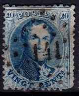 Stamp Belgium 1863-65 King Leopold I 20c Used Lot#50 - 1849-1865 Médaillons (Autres)