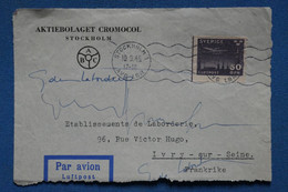 AR12 SVERIGE   BELLE LETTRE DEVANT    1949 STOCKHOLM  POUR IVRY PARIS  FRANCE  + AFFRANCH.  PLAISANT - Cartas & Documentos