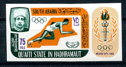 Aden, Qu'aiti State In Hadhramaut, 1967, Olympic Summer Games Mexico, United Nations, MNH Imperforated, Michel 107B - Andere & Zonder Classificatie