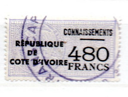 REPUBLIQUE DE COTE  D'IVOIRE 480 F VIOLET CONNAISSEMENTS OBL - Ivory Coast (1960-...)
