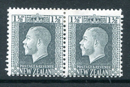 New Zealand 1915-30 KGV - Recess - P.14 X 13½ - 1½d Grey-slate Pair HM (SG 416) - Unused Stamps