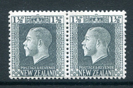 New Zealand 1915-30 KGV - Recess - P.14 X 13½ - 1½d Grey-slate Pair HM (SG 416) - Nuevos