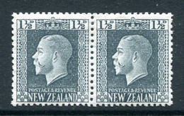 New Zealand 1915-30 KGV - Recess - P.14 X 13½ - 1½d Grey-slate Pair HM (SG 416) - Unused Stamps