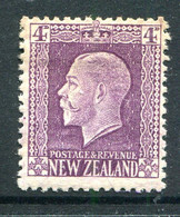 New Zealand 1915-30 KGV - Recess - P.14 X 13½ - 4d Violet - Shade - HM (SG 422) - Nuevos