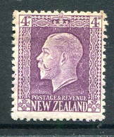 New Zealand 1915-30 KGV - Recess - P.14 X 13½ - 4d Violet - Shade - HM (SG 422) - Unused Stamps