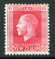 New Zealand 1915-30 KGV - Recess - P.14 X 13½ - 6d Carmine - Shade - HM (SG 425) - Unused Stamps