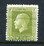 New Zealand 1915-30 KGV - Recess - P.14 X 13½ - 9d Sage-green HM (SG 429) - Unused Stamps