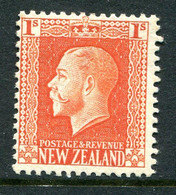 New Zealand 1915-30 KGV - Recess - P.14 X 13½ - 1/- Vermilion - Shade - HM (SG 430) - Unused Stamps