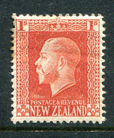 New Zealand 1915-30 KGV - Recess - P.14 X 14½ - 1/- Vermilion - Shade - HM (SG 430c) - Nuovi