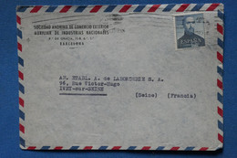 AR12  ESPAGNE BELLE LETTRE  1952 PAR AVION BARCELONA POUR  IVVRY  PARIS  FRANCE  + AFFRANCH.  PLAISANT - Lettres & Documents