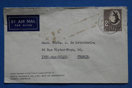 AR12 AUSTRALIA BELLE LETTRE     1949 PAR AVION SYDNEY  POUR IVRY   PARIS  FRANCE+++  + AFFRANCH.  INTERESSANT - Storia Postale