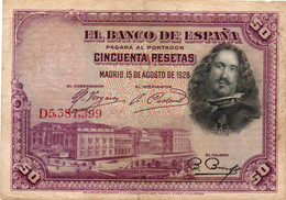 SPAIN 50 PESETAS 1928  P-75b  CIRC. - 50 Pesetas