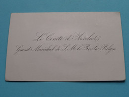 Le COMTE D'ARSCHOT Grand Maréchal De S. M. Le ROI Des BELGES ( Porcelein Porcelaine Porzellan ) ! - Visiting Cards