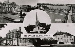 HOUVILLE LA BRANCHE CHATEAU VUE GENERALE AERIENNE MAIRIE ECOLES PARC 1960 - Sonstige & Ohne Zuordnung