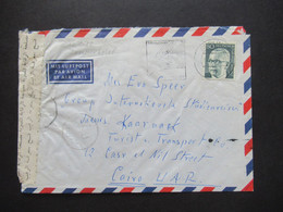 Berlin (West) 1972 Heinemann Nr.367 EF Auf Luftpost Auslandsbrief Nach Cairo UAR Mit Zensurstreifen / Zensurbeleg - Cartas