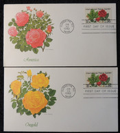 USA 1982 FDC Roses Flowers Kristin Rosenberg Peace Garden Dunseith Postmark - 1981-1990