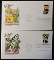 USA 1992 FDC Wildflowers Californian Poppy Smooth Solomons Seal Columbus Postmark - 1991-2000