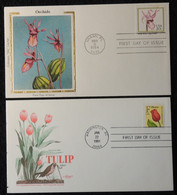 USA 1984 FDC Orchids 1991 Tulip Miami Washington Dc Postmark - 1981-1990