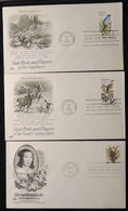 USA 1982 1997 FDC State Birds And Flowers Merian Botanicals Cactus Horses Washington Postmark - 1981-1990