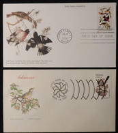 USA 1982 2002 FDC Audubon Mockingbird Apple Blosson Grosbeaks Various Postmarks - 1981-1990