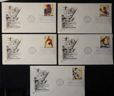 USA 1996 FDC Atlanta Olympic Games Baseball Showjumping Canoeing Slalem Washington Postmark - 1991-2000