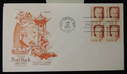 USA 1983 FDC Pearl Buck The Good Earth Pulitzer Literature Hillsboro Postmark - 1981-1990