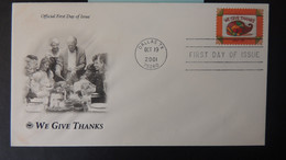 USA 2001 FDC We Give Thanks Dallas Postmark Good Used - 2001-2010