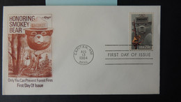 USA 1984 FDC Artmaster 20c Smokey Bear Prevent Forest Fires Environment Stags Good Used - 1981-1990