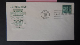 USA FDC 1959 4.5c Coil Stamp The Hermitage Buildings Architecture Postal Andrew Jackson Good Used - 1951-1960
