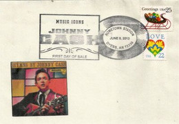 USA. Johnny Cash, Chanteur, Guitariste Et Auteur-compositeur De Musique Country Américain, Une Enveloppe Souvenir - Chanteurs