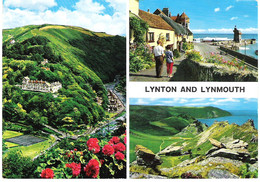SCENES FROM LYNTON AND LYNMOUTH, DEVON, ENGLAND. Circa 1968 USED POSTCARD Gv2 - Lynmouth & Lynton
