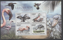 BURUNDI, 2011,BIRDS, FLAMINGOES, STORKS, SHEETLET,MNH,NICE - Flamingos
