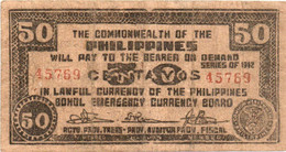 PHILIPPINES 50 CENTAVOS-PHILIPPINES-BOHOL EMERGENCY CURRENCY BOARD-1942   XF - Philippines