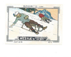 Chromo SPORTS SPORT LUGE Sledding Pub: Nestlé 1935 57 X 40 Mm TB Dos Blanc - Nestlé
