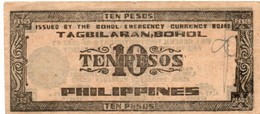 PHILIPPINES10 PESOS-PHILIPPINES-BOHOL EMERGENCY CURRENCY BOARD-1942 XF+ - Philippines