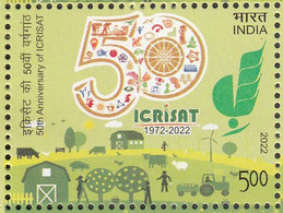 INDIA 2022 International Crops Research Institute Semi & Tropics, 50th Anniversary, (ICRISAT) 1v, MNH(**) - Ungebraucht