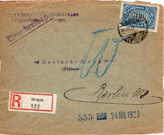 51124 - Deutsches Reich - 1923 - 2000M EF A R-Bf EBINGEN -> BERLIN - Covers & Documents