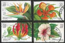 USA 1999 C.33 Tropical Flowers - Cpl 4v Set SC.#3310/13 In VFU Condition - 1981-...