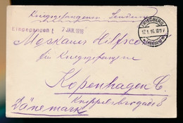 KRIEGSGEFANGENEN SENDUNG   - FRIEDBERG 1916  NAAR KOPENHAGEN    2 SCANS - Kriegsgefangenschaft