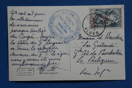 AR14 ALGERIE  BELLE CARTE    1948 FED. AFRIQ. DES DEPORTES  RESISTANCE ALGER  POUR POULIGUEN FRANC     + AFFR.  PLAISANT - Lettres & Documents