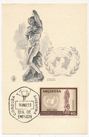 ARGENTINE - Document (fiche) - Anniv. Déclaration Des Droits De L'Homme - 14 Mars 1959 - Covers & Documents