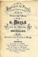 1873  TABAC FUMEURS PIPE BELLE ENTETE H.BRULE FABRIQUE DE PIPES BRUXELLES LETTRE COMM. VOIR SCANS - 1800 – 1899