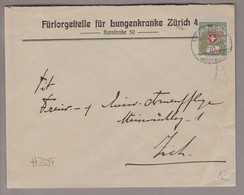 CH Portofreiheit 1920-07-12 Zürich Brief Mit Zu#5A 10Rp. Kl#395 "Fürsorgestelle F.Lungenkranke Zürich4" - Franchise